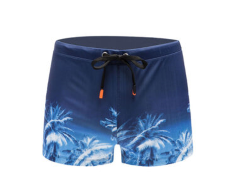 Mens Sexy Hawaii Style High-Performance Swimming Boxers